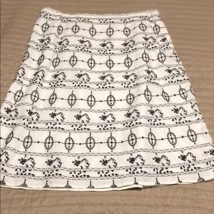 LOFT linen embroidered skirt